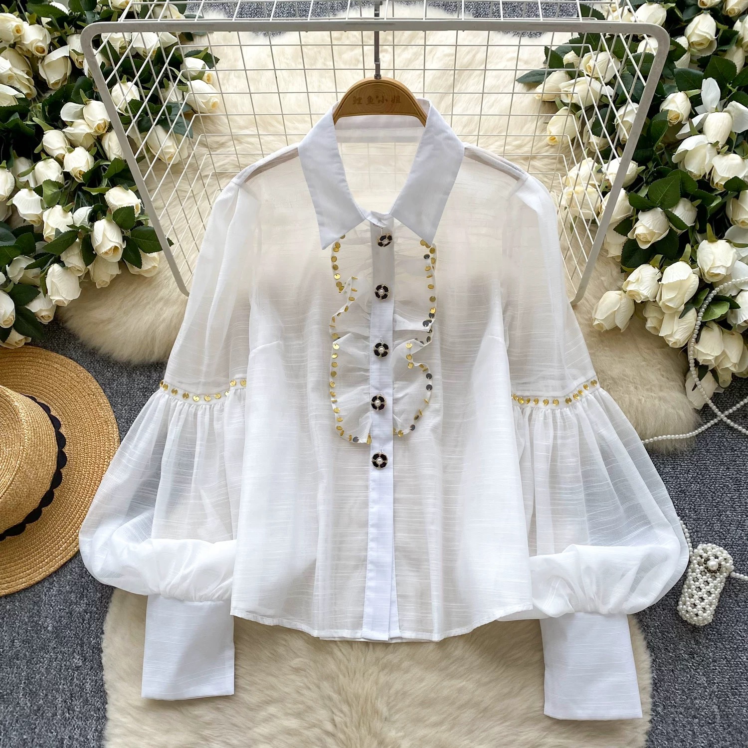 Crushing hearts Korean blouse BE377 images